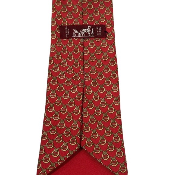 Hermes chain pattern silk tie made in France - Picture 2 of 3